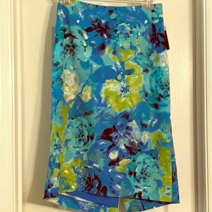 Blue and green Kasper skirt, NWT